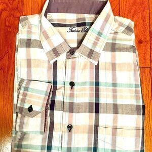 TASSO ELBA BLUE & GRAY LONG SLEEVE BUTTON DOWN XL